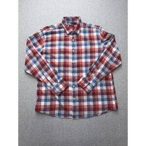UNTUCKit Shirt Mens XL Red Blue Plaid Flannel Button Front Cotton Casual